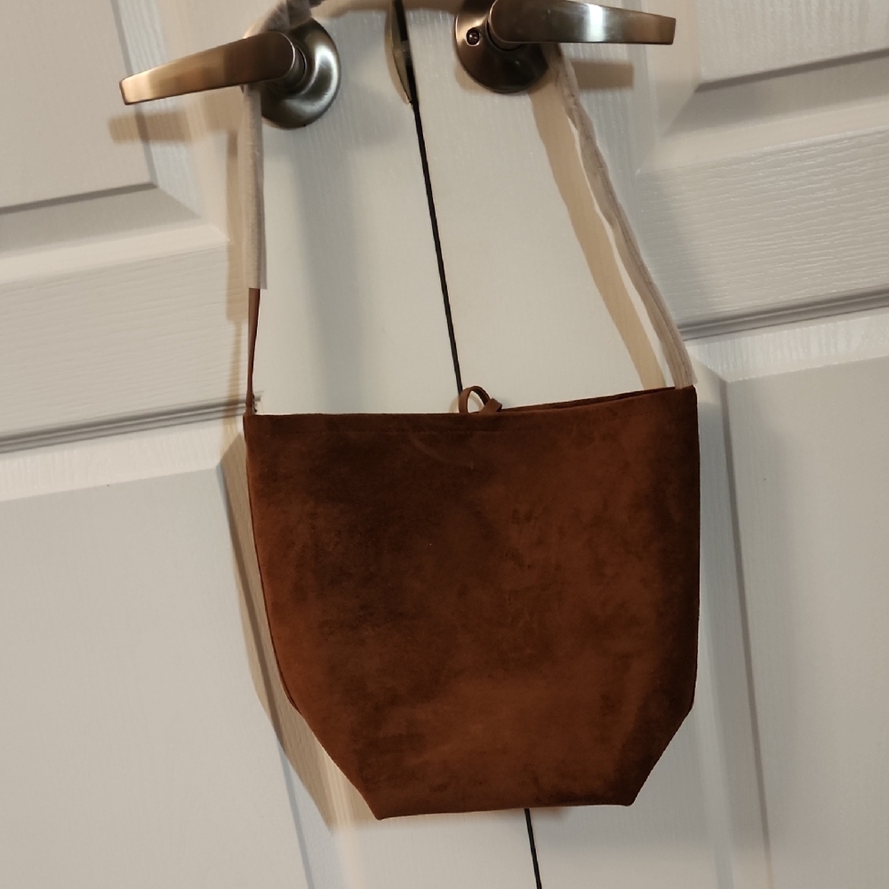 New Elegant Brown faux Suede Women's Bag
